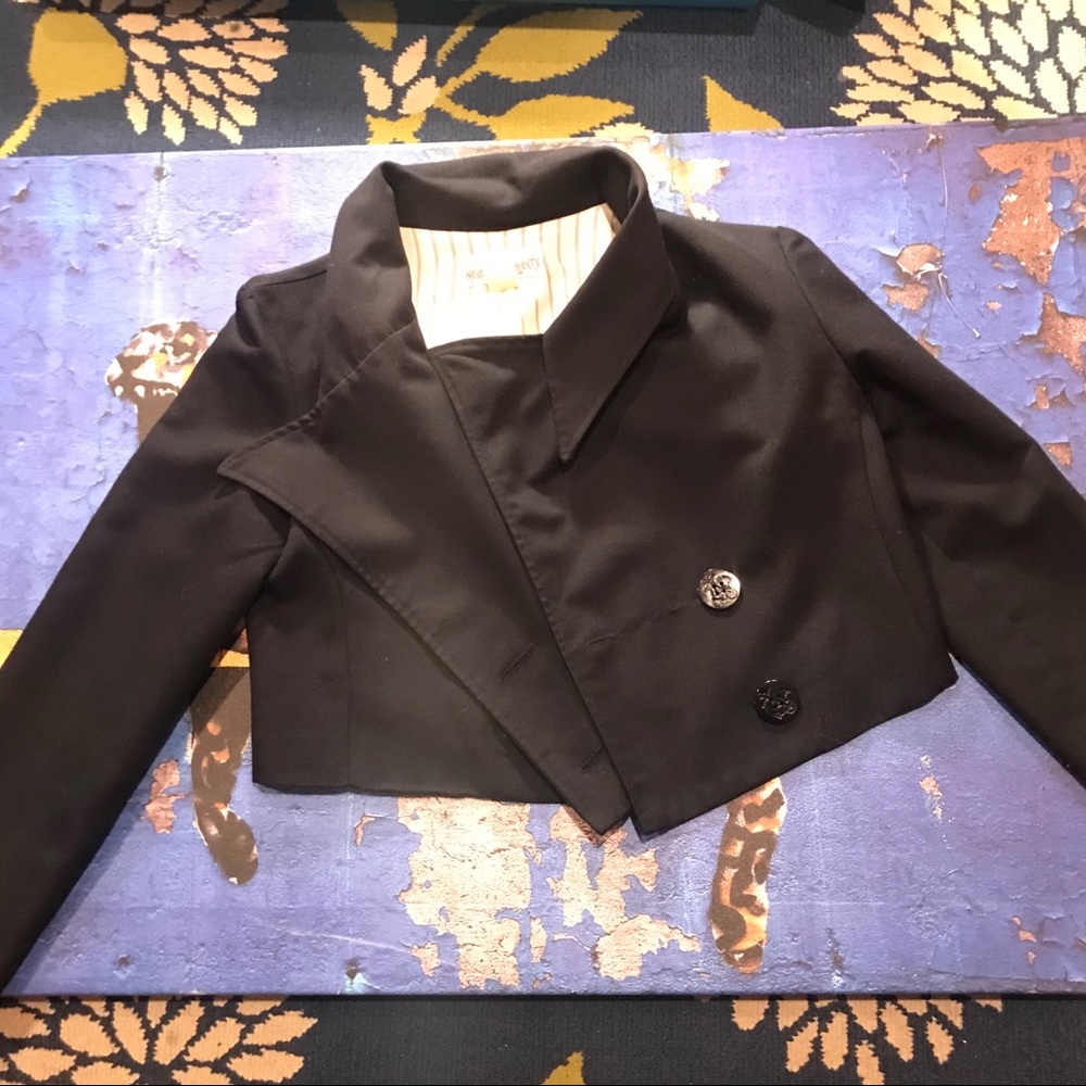 Necessary Objects Navy Cropped Blazer - image 4